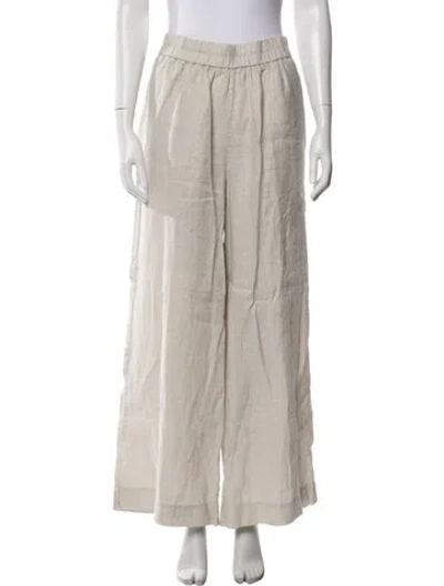 Pre-owned James Perse Linen Wide Leg Pants W/ Tags In Gray