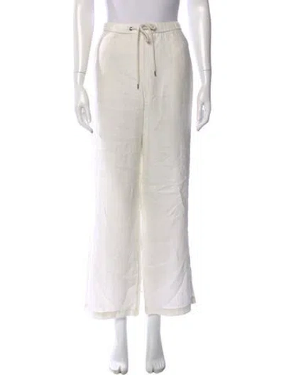 Pre-owned James Perse Linen Wide Leg Pants In White