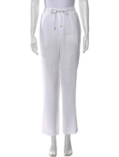 Pre-owned James Perse Linen Wide Leg Pants In White