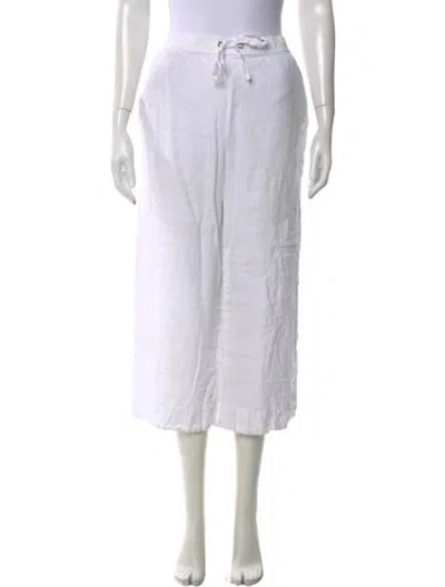 Pre-owned James Perse Linen Wide Leg Pants In White