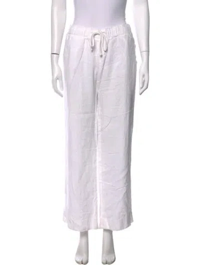 Pre-owned James Perse Linen Wide Leg Pants In White