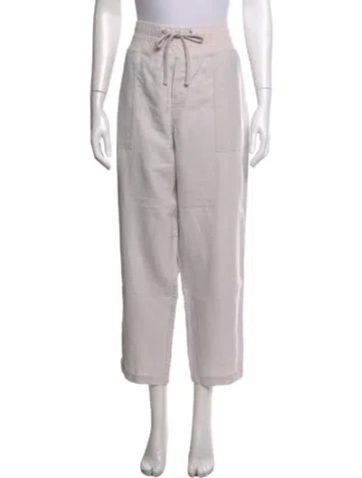 Pre-owned James Perse Linen Wide Leg Pants In White