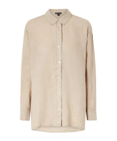 James Perse Linen-canvas Shirt In Neutral