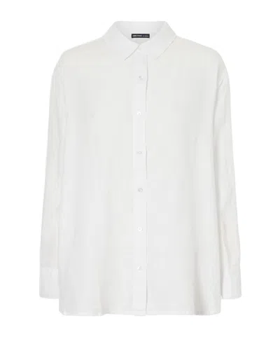 James Perse Linen-canvas Shirt In White