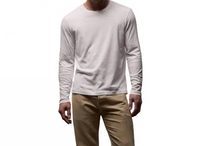 James Perse Long Sleeve Brushed Jersey Crew Tee In White