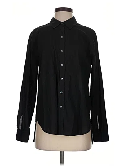 Pre-owned James Perse Long Sleeve Button Down Shirt In Black