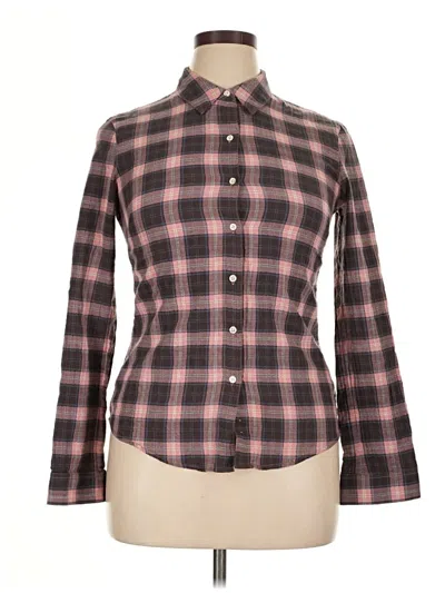 Pre-owned James Perse Long Sleeve Button Down Shirt In Brown