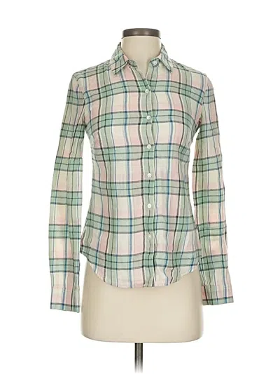 Pre-owned James Perse Long Sleeve Button Down Shirt In Green