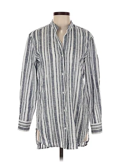 Pre-owned James Perse Long Sleeve Button Down Shirt In Silver