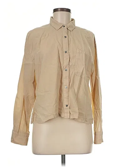 Pre-owned James Perse Long Sleeve Button Down Shirt In Tan