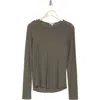 James Perse Long Sleeve Cotton Modal Blend Crew Neck T-shirt In Jungle