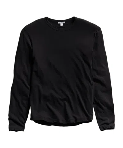 James Perse Long-sleeve Cotton T-shirt In Black