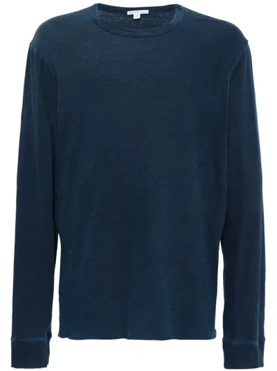 James Perse Long-sleeve Cotton T-shirt In Blue