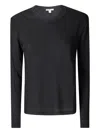 James Perse Long-sleeve Crew-neck T-shirt In Black
