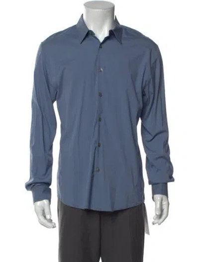Pre-owned James Perse Long Sleeve Dress Shirt In Blue