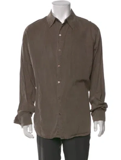 Pre-owned James Perse Long Sleeve Dress Shirt In Brown