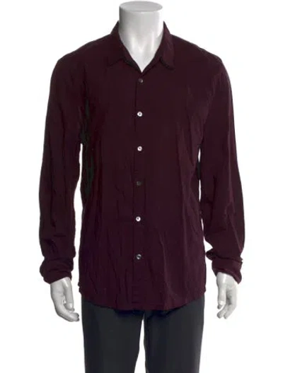 Pre-owned James Perse Long Sleeve Dress Shirt In Burgundy