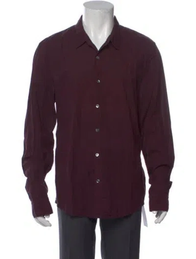 Pre-owned James Perse Long Sleeve Dress Shirt In Burgundy