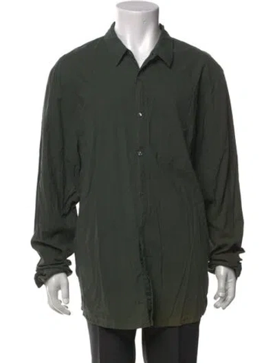 Pre-owned James Perse Long Sleeve Dress Shirt In Green