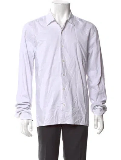 Pre-owned James Perse Long Sleeve Dress Shirt In White