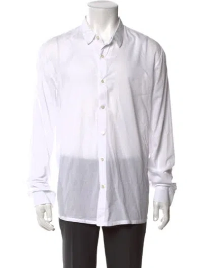 Pre-owned James Perse Long Sleeve Dress Shirt In White