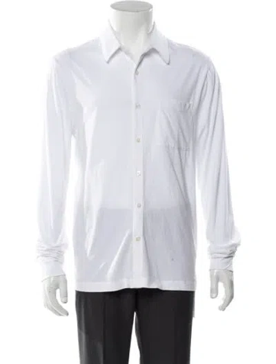 Pre-owned James Perse Long Sleeve Dress Shirt In White