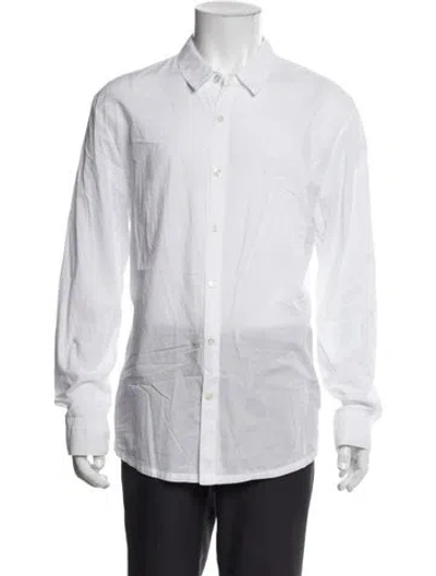 Pre-owned James Perse Long Sleeve Dress Shirt In White