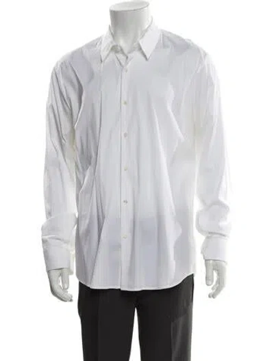 Pre-owned James Perse Long Sleeve Dress Shirt In White