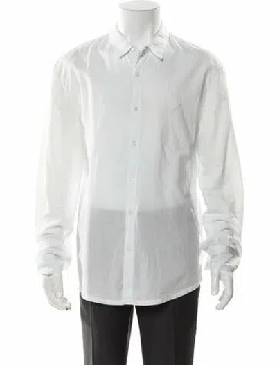 Pre-owned James Perse Long Sleeve Dress Shirt In White