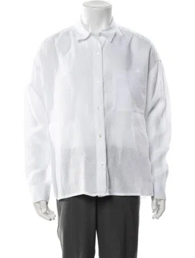 Pre-owned James Perse Long Sleeve Dress Shirt In White