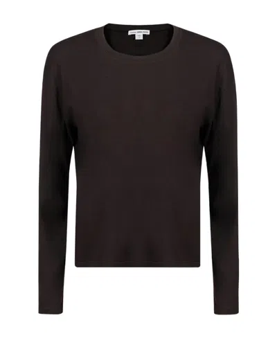 James Perse Long-sleeve Fitted Top In Brown