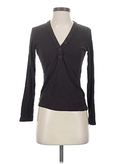 Pre-owned James Perse Long Sleeve Henley Shirt In Gray