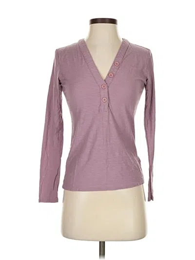 Pre-owned James Perse Long Sleeve Henley Shirt In Purple