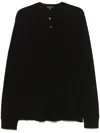 James Perse Polo In Black Cotton In Black