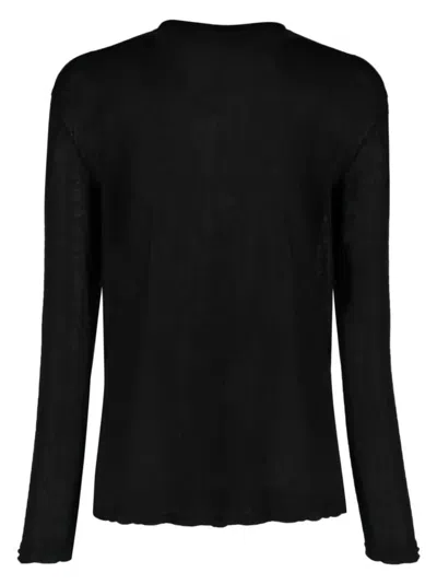 James Perse Long Sleeve High Gauge Jersey T In Black