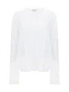 James Perse Crepe Jersey Oversized Long Sleeve Crew In White
