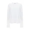 James Perse Crepe Jersey Oversized Long Sleeve Crew In White