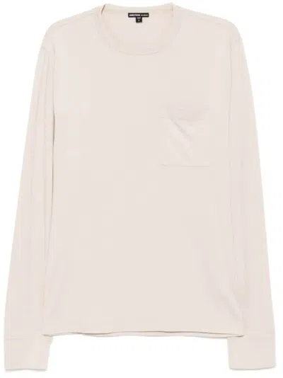 James Perse Long Sleeve Pocket T-shirt In Neutrals