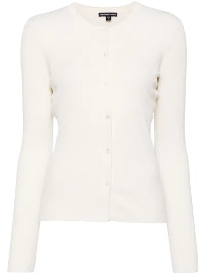James Perse Long-sleeve Ribbed-knit Cardigan In Neutrals