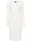 James Perse Long-sleeve Ribbed-knit Midi Dress In Neutrals