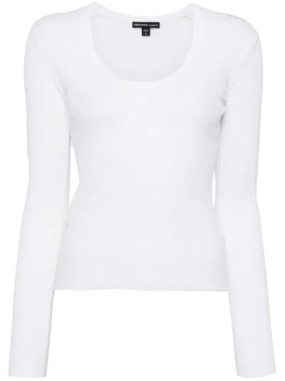 James Perse Long-sleeve Ribbed-knit Top In Neutrals