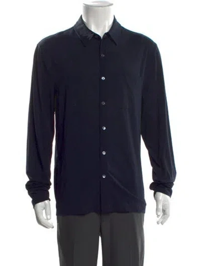 Pre-owned James Perse Long Sleeve Shirt In Blue