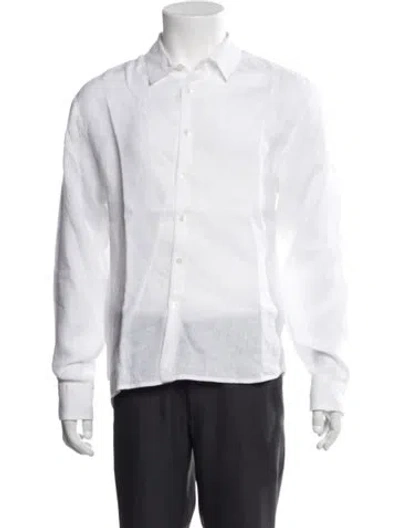 Pre-owned James Perse Long Sleeve Shirt In White
