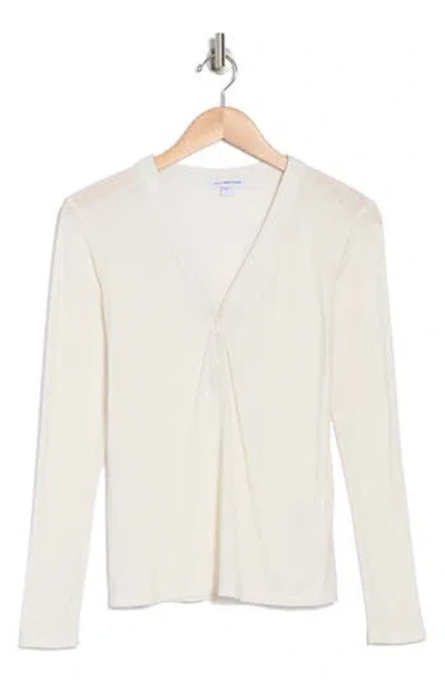 James Perse Long Sleeve Slub Jersey Henley In Canvas