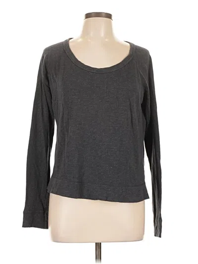 Pre-owned James Perse Long Sleeve Top Gray Scoop Neck Tops