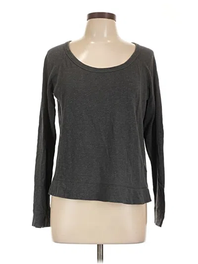 Pre-owned James Perse Long Sleeve Top Gray Scoop Neck Tops