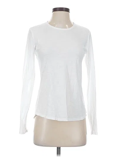 Pre-owned James Perse Long Sleeve Top White Crew Neck Tops