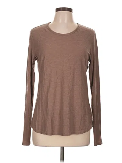Pre-owned James Perse Long Sleeve T-shirt In Brown