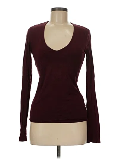 Pre-owned James Perse Long Sleeve T-shirt In Burgundy