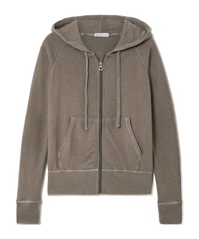 James Perse Vintage French Cotton-terry Hoodie In Green